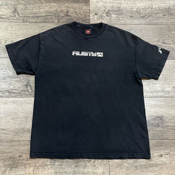 Vintage Y2K Rusty Surf Tee Perfect Black Fader T-Shirt - Men's Size XL - Picture 1 of 9